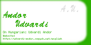 andor udvardi business card